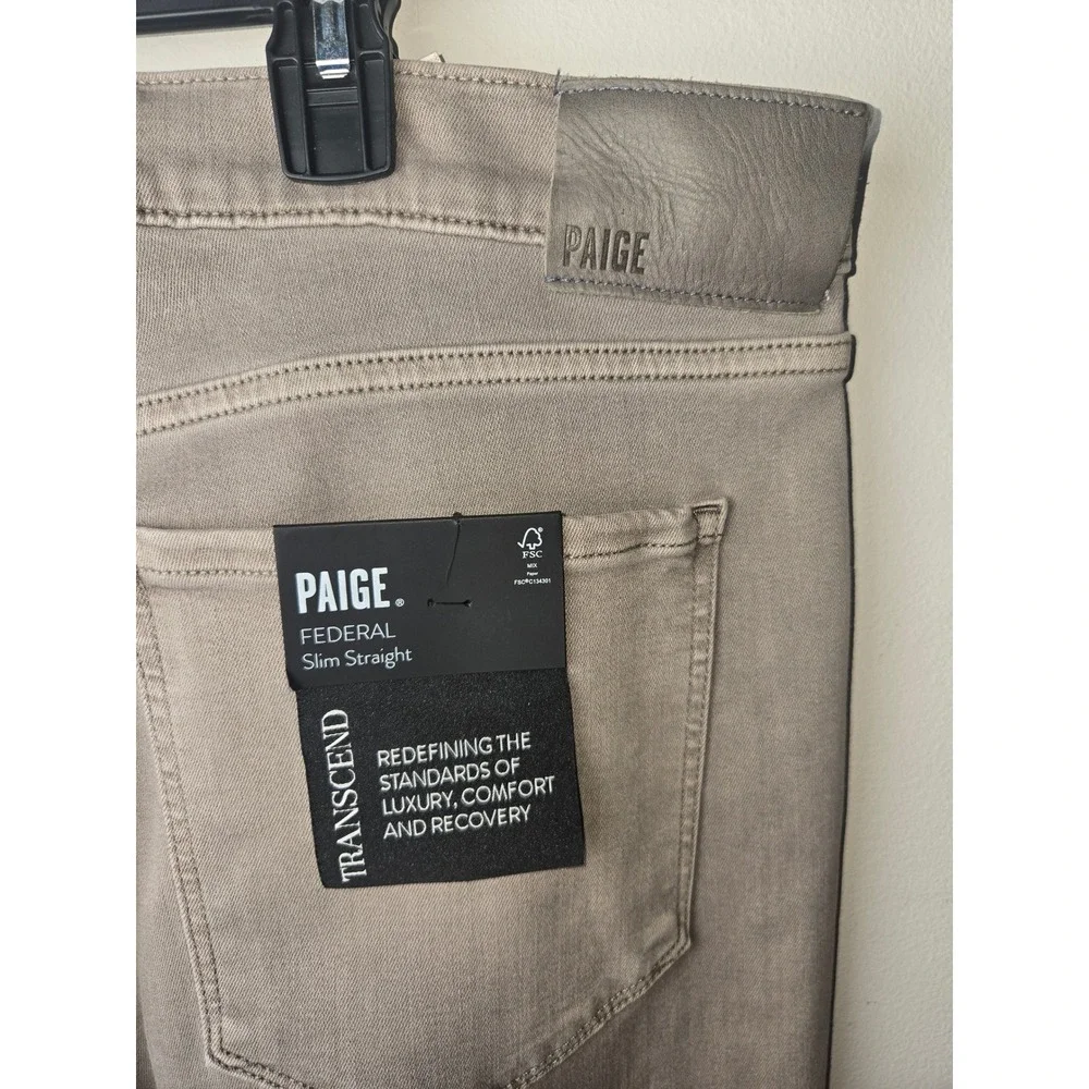 PAIGE FEDERAL Slim Straight‎ Jeans Pants MENS SIZE 40 Vintage Murky Mist
